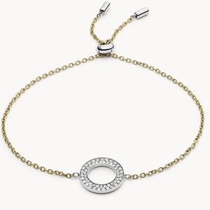 NWT FOSSIL GOLD/SILVER ETERNITY CIRCLE BRACELET!